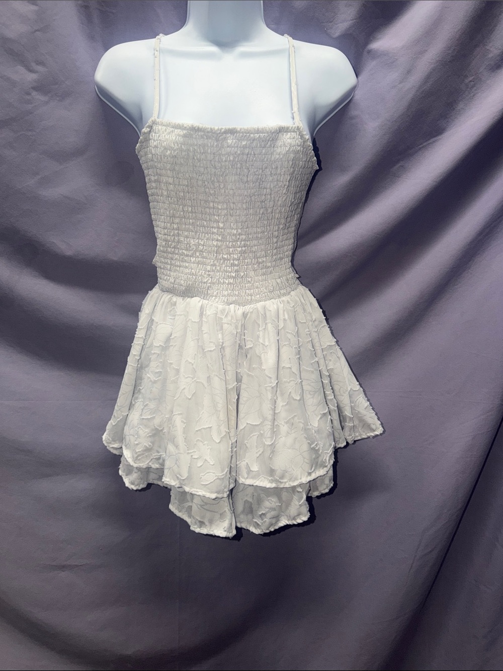 Rue21 White Lace-Trim Camisole Romper